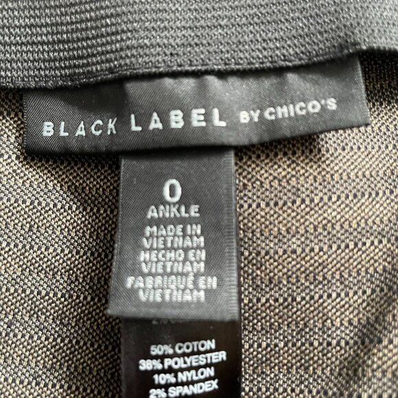 Chicos Black Label Ankle Pants Black Gold Stripes Size 0 US Size S u - Picture 12 of 12